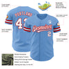 Custom Light Blue White-Red Authentic Baseball Jersey