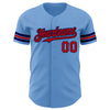 Custom Light Blue Red-Navy Authentic Baseball Jersey