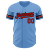 Custom Light Blue Red-Black Authentic Baseball Jersey