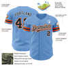 Custom Light Blue Black-Orange Authentic Baseball Jersey