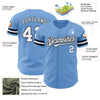 Custom Light Blue White-Black Authentic Baseball Jersey