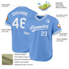 Custom Light Blue White Authentic Throwback Baseball Jersey