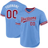 Custom Light Blue Maroon-White Authentic Throwback Baseball Jersey