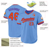 Custom Light Blue Orange-Purple Authentic Throwback Baseball Jersey