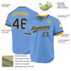 Custom Light Blue Royal-Gold Authentic Throwback Baseball Jersey