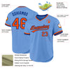 Custom Light Blue Orange-Royal Authentic Throwback Baseball Jersey