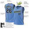 Custom Light Blue Navy-Gold Authentic Throwback Basketball Jersey