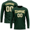 Custom Green White-Gold Long Sleeve Performance T-Shirt