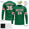 Custom Kelly Green White-Red Long Sleeve Performance Salute To Service T-Shirt