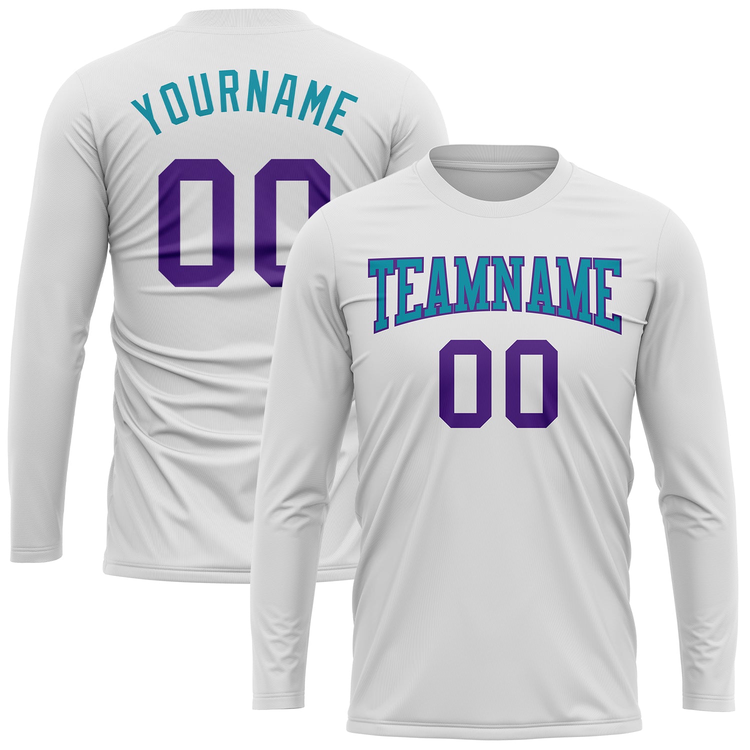 Custom Powder Blue Performance T-Shirt Purple-White - FansIdea