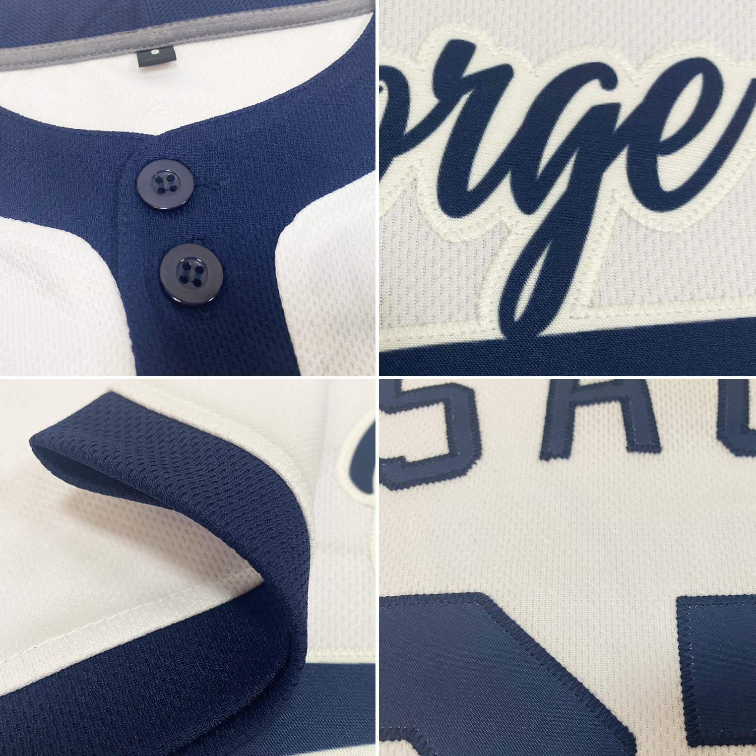 Custom 3D Pattern Softball Jersey Navy Royal-Light Blue Two-Button Unisex -  FansIdea