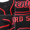 Custom Black Black-Red Authentic Baseball Jersey