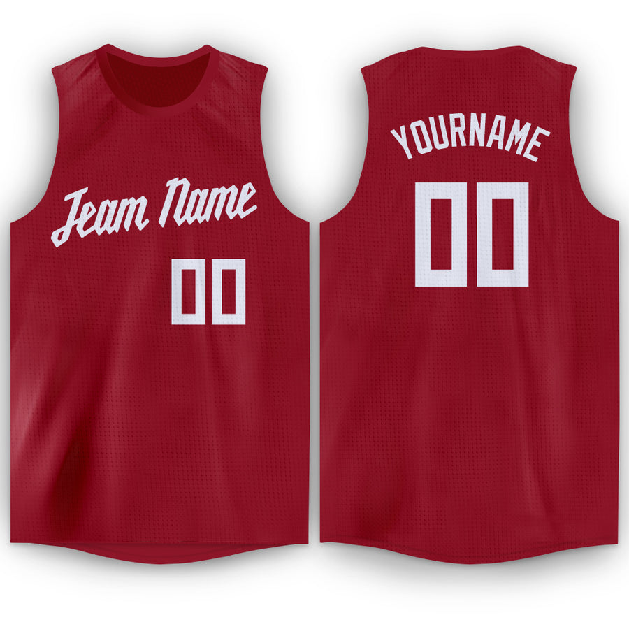 Aitrony Custom Maroon White Round Neck Suit Basketball Jersey, Design  Daily or Active Jersey Sets