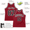 Custom Maroon Black-White Authentic Throwback Basketball Jersey