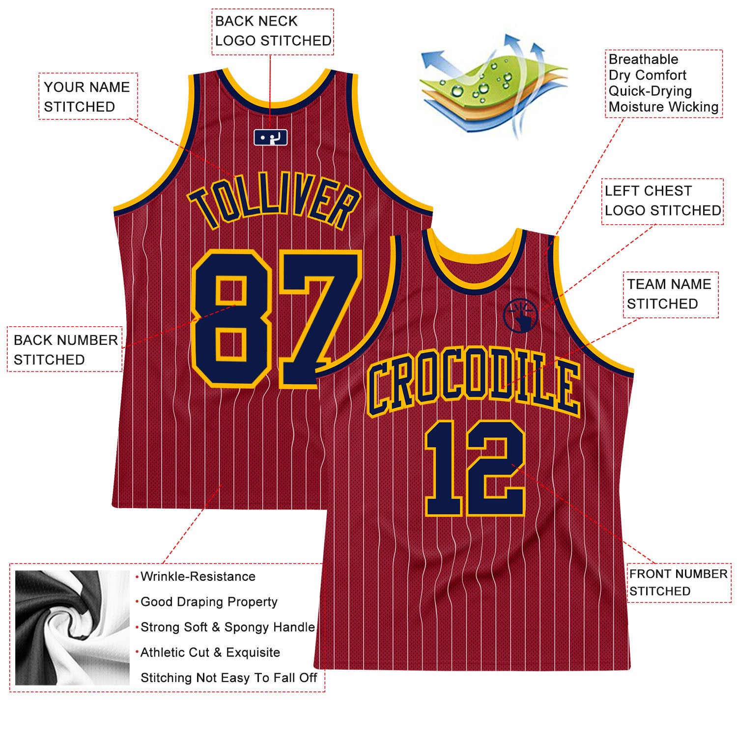 Maroon and hot sale gold basketball jersey