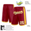 Custom Maroon White-Yellow Authentic Basketball Shorts