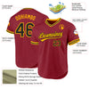 Custom Maroon Black-Gold Authentic Throwback Baseball Jersey