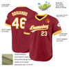 Custom Maroon White-Gold Authentic Throwback Baseball Jersey