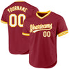 Custom Maroon White-Gold Authentic Throwback Baseball Jersey