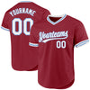 Custom Maroon White-Light Blue Authentic Throwback Baseball Jersey