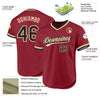 Custom Maroon Black-Cream Authentic Throwback Baseball Jersey