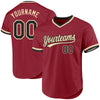 Custom Maroon Black-Cream Authentic Throwback Baseball Jersey