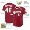 Custom Maroon White-Gray Authentic Throwback Baseball Jersey