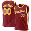 Custom Maroon Gold-White Authentic Throwback Basketball Jersey