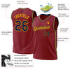 Custom Maroon Navy-Gold Authentic Throwback Basketball Jersey