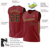 Custom Maroon Black-Old Gold Authentic Throwback Basketball Jersey