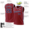 Custom Maroon Navy-White Authentic Throwback Basketball Jersey