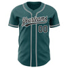 Custom Midnight Green Black-White Authentic Baseball Jersey