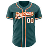 Custom Midnight Green White-Orange Authentic Baseball Jersey