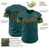 Custom Midnight Green Black-Old Gold Authentic Baseball Jersey