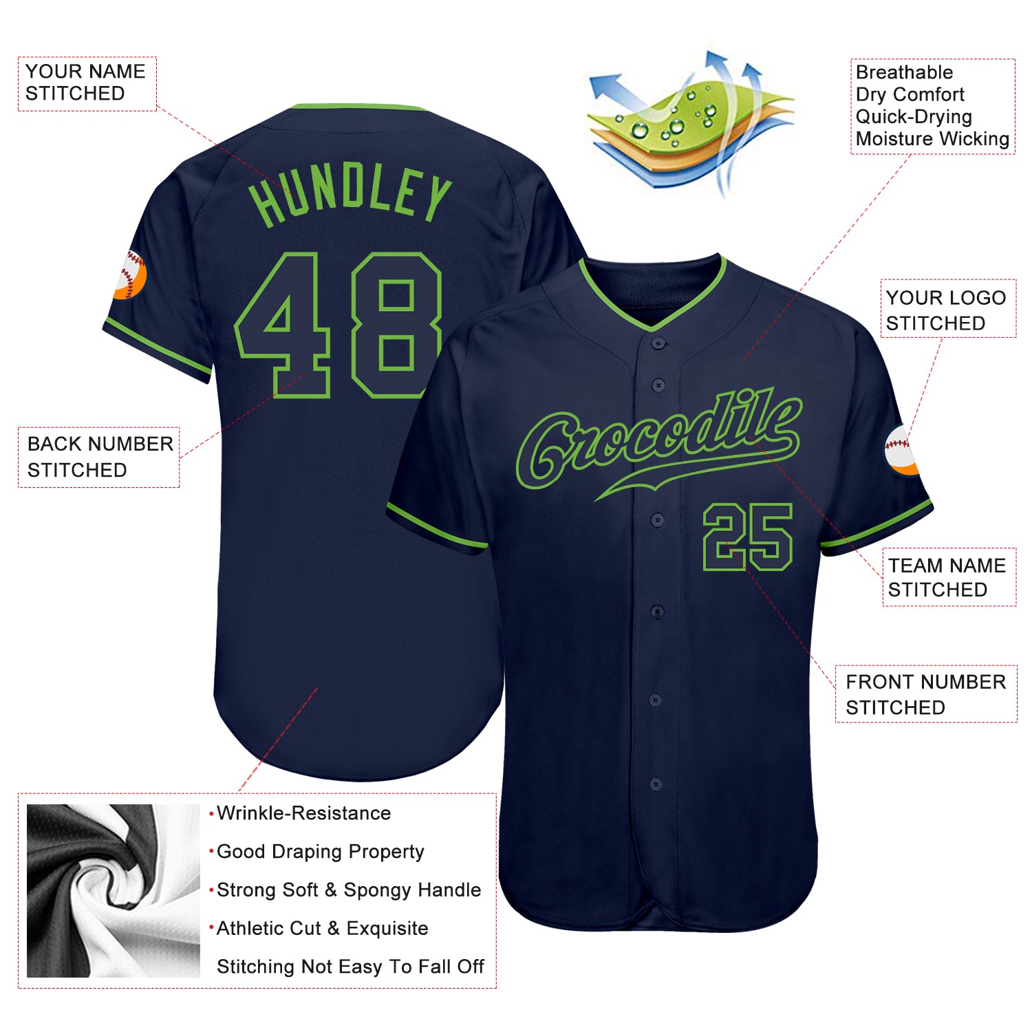 Custom Navy Baseball Jerseys  Design Your Navy Baseball Uniforms - FansIdea