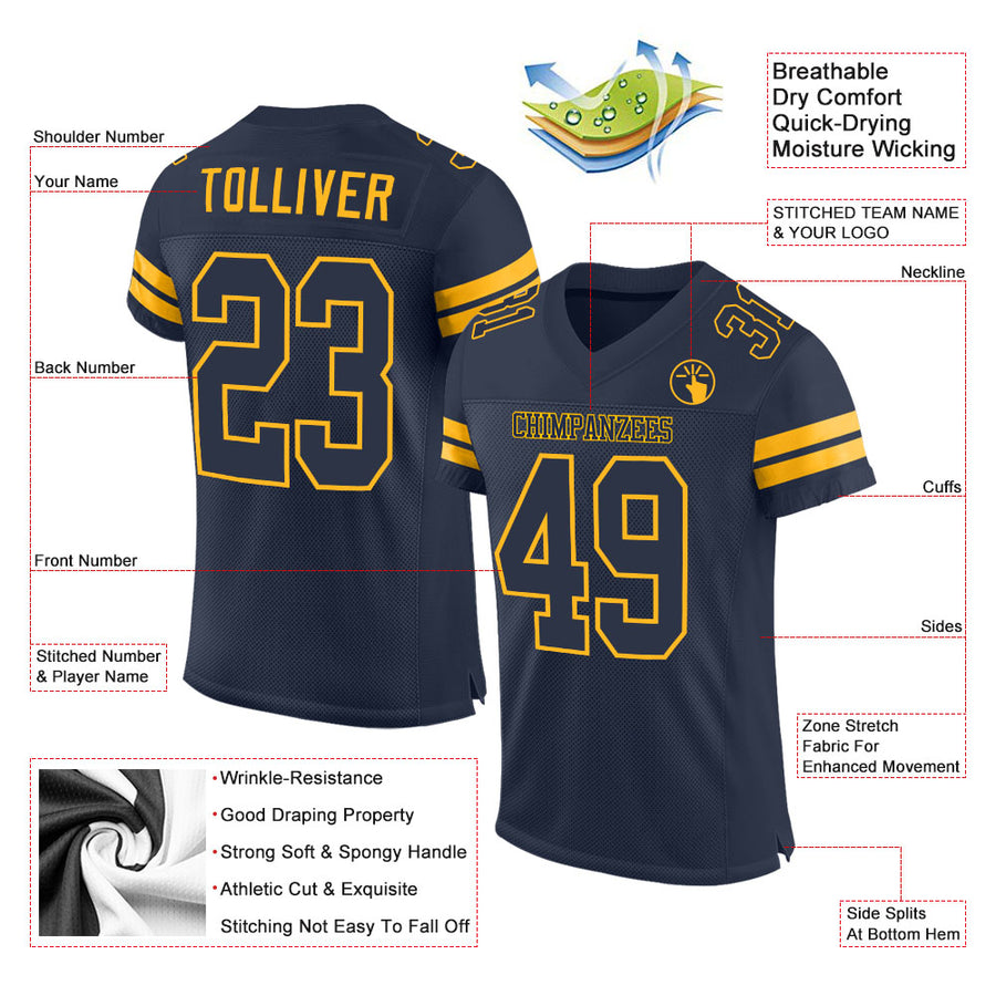 Custom Football Jerseys, Personalized Football Jersey Designs - Create Football  Jerseys Tagged Navy - FansIdea