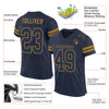 Custom Navy Navy-Old Gold Mesh Authentic Football Jersey