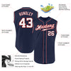 Custom Navy White-Red Authentic Sleeveless Baseball Jersey