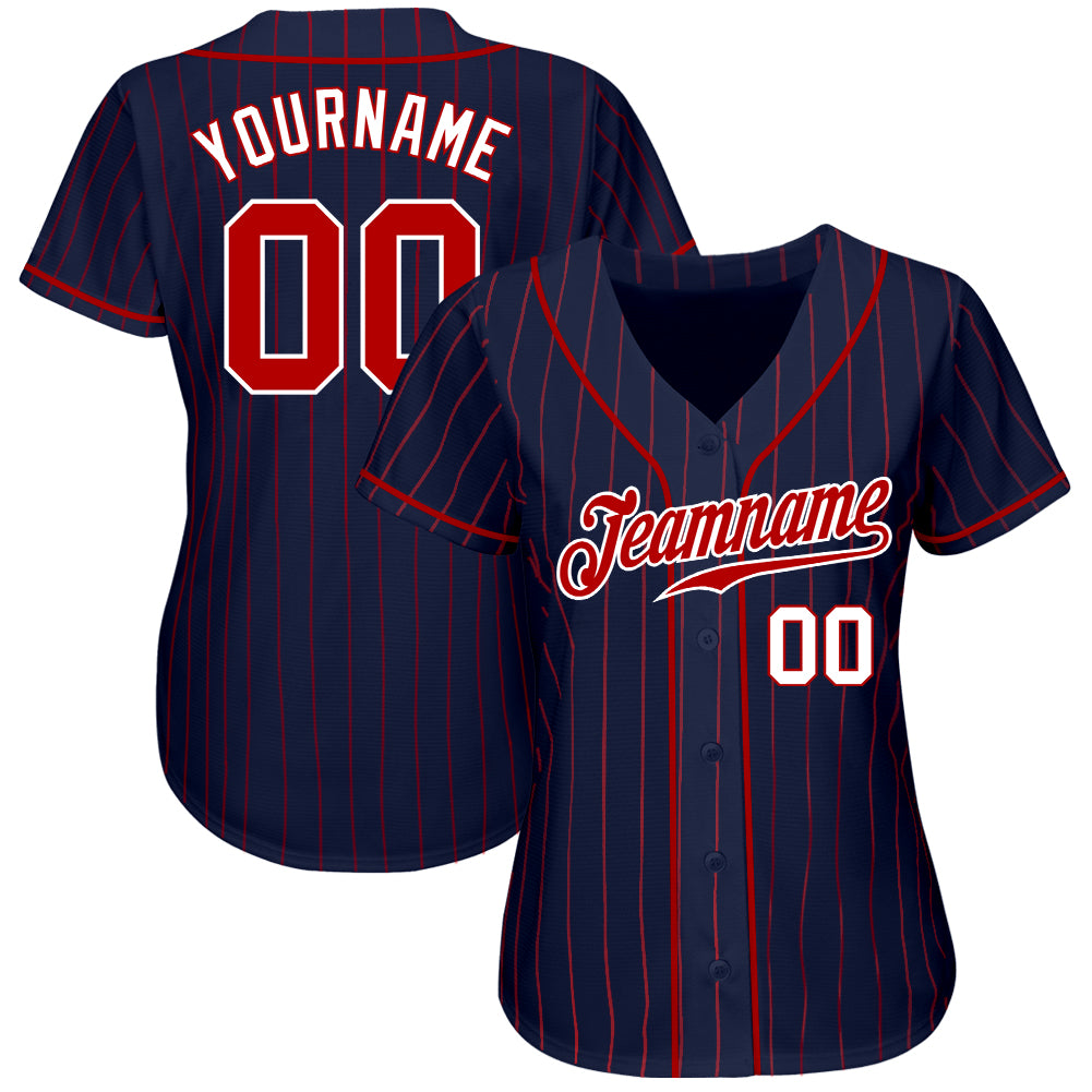 Men's True-Fan White/Navy Minnesota Twins Pinstripe Jersey