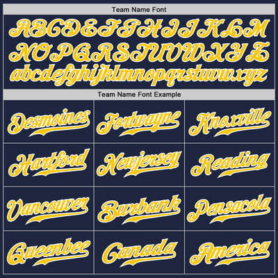 Creat Baseball Authentic White Navy Strip Navy Gold Jersey – FiitgCustom