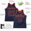 Custom Navy Navy-Orange Authentic Throwback Basketball Jersey