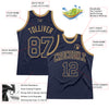 Custom Navy Navy-Old Gold Authentic Throwback Basketball Jersey