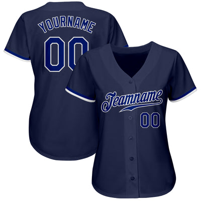 Custom Navy Royal-White Authentic Baseball Jersey