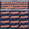 Custom Navy Powder Blue-Orange Authentic Baseball Jersey