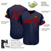 Custom Navy Red Authentic Baseball Jersey