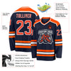 Custom Navy Orange-White Hockey Jersey