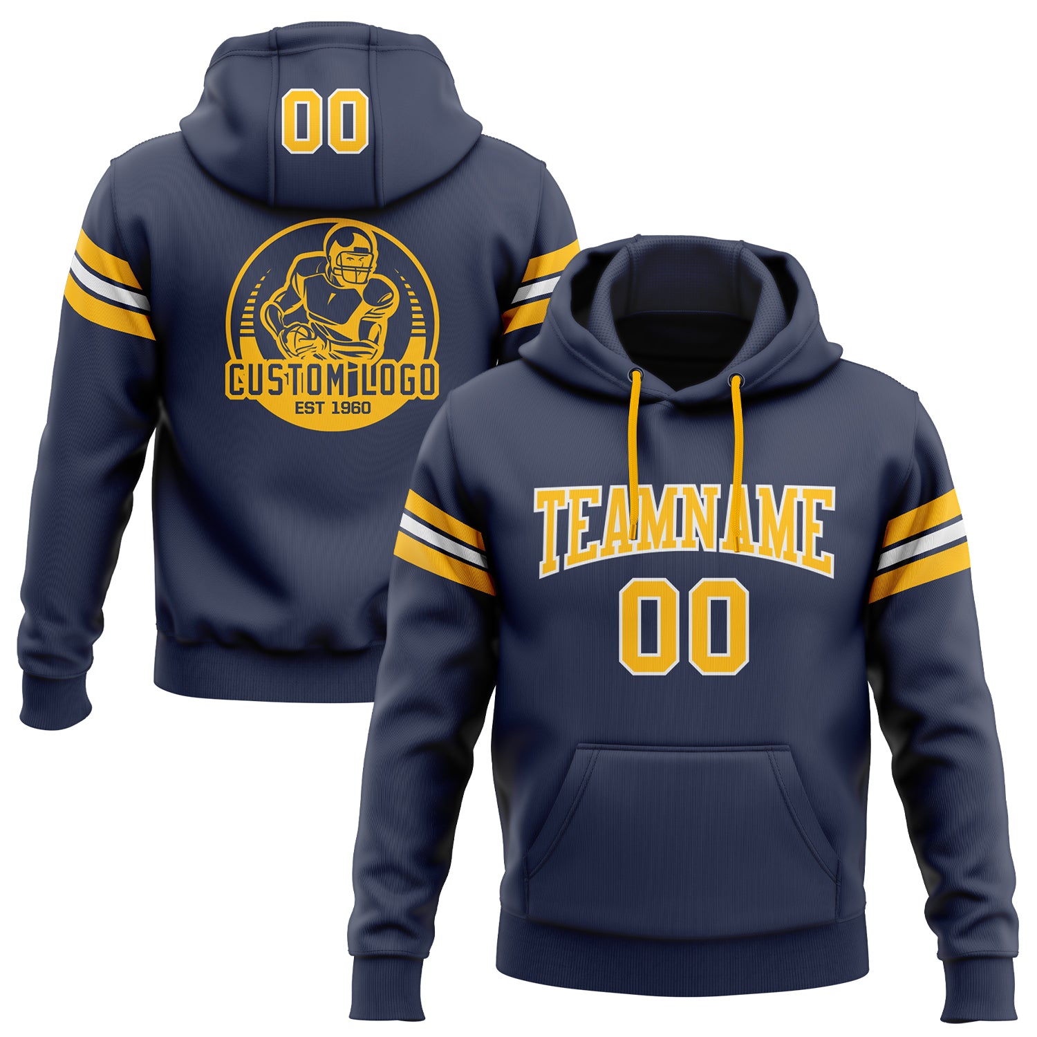 Navy and gold store hoodie