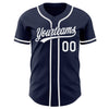 Custom Navy White Authentic Baseball Jersey