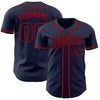 Custom Navy Navy-Red Authentic Baseball Jersey