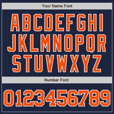 Custom Navy Orange-White Authentic Baseball Jersey